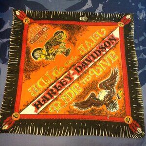 Vintage Harley Davidson Live to Ride Ride to Live Eagle Scarf Bandana USA